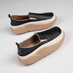 Casual Platform Slip On Loafers Women Green Beige