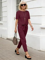 Lightweight Cotton Blend Two Piece Relaxed Fit Suit