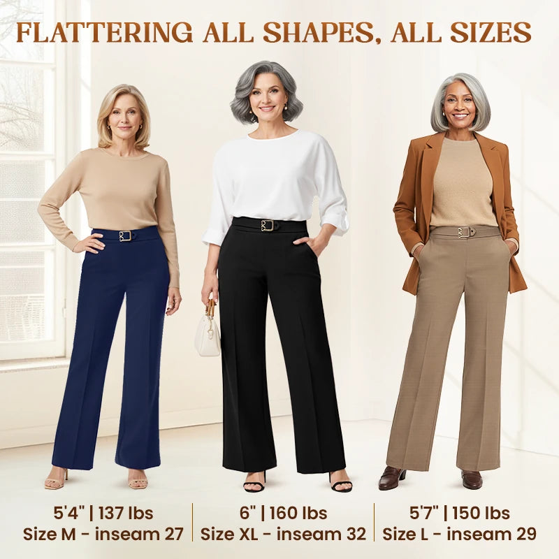 LinenGlam - Women's All-Season Wide Leg Linen Pants