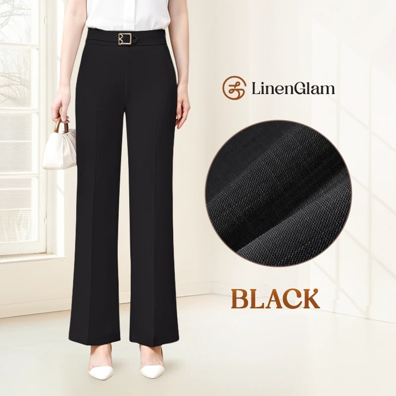 LinenGlam - Women's All-Season Wide Leg Linen Pants