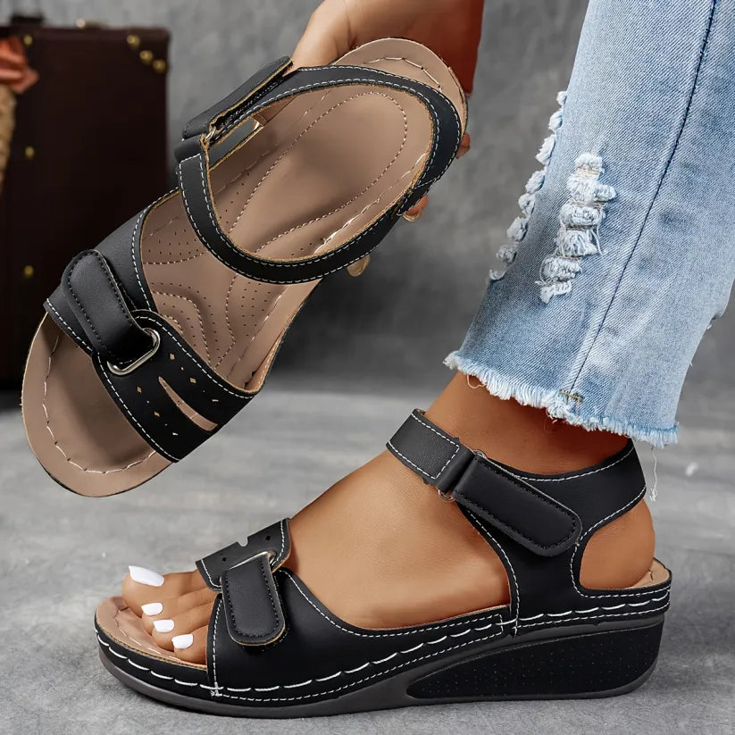 Supportive Women's Wedge Sandals Comfortable Fit Breathable