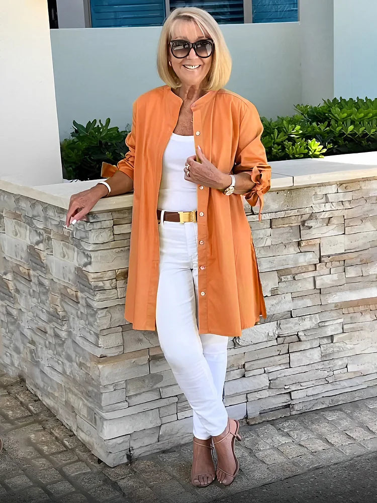 Lightweight Long Shirt Tunic Women Relaxed Fit Soft Fabric