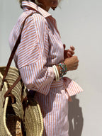 Striped Shirt Dress Lightweight Relaxed Fit
