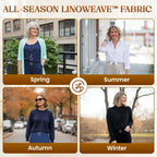 LinenGlam - Women's All-Season Wide Leg Linen Pants