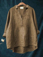 Andrea | Elegant Linen Summer Blouse