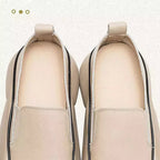 Casual Platform Slip On Loafers Women Green Beige