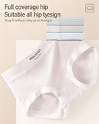High-Waisted Cotton Antibacterial Underwear – Pack of 4