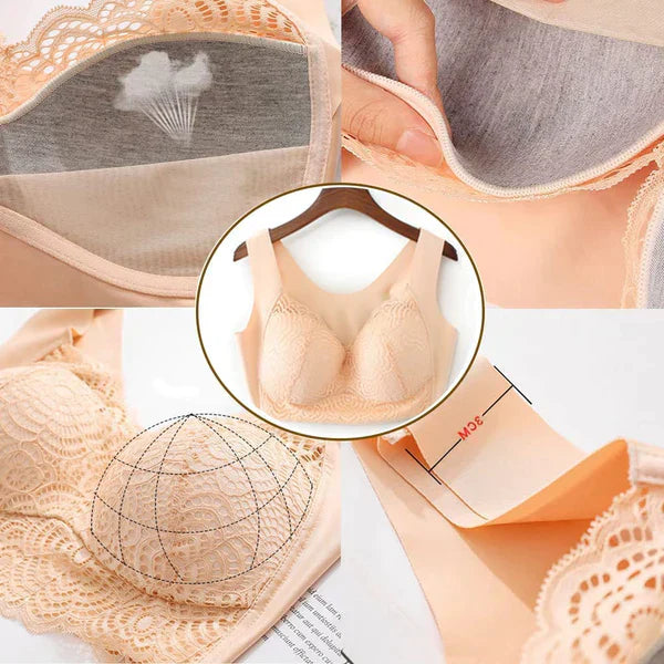 Supportive Lace Wireless Bra Comfortable Breathable Fit