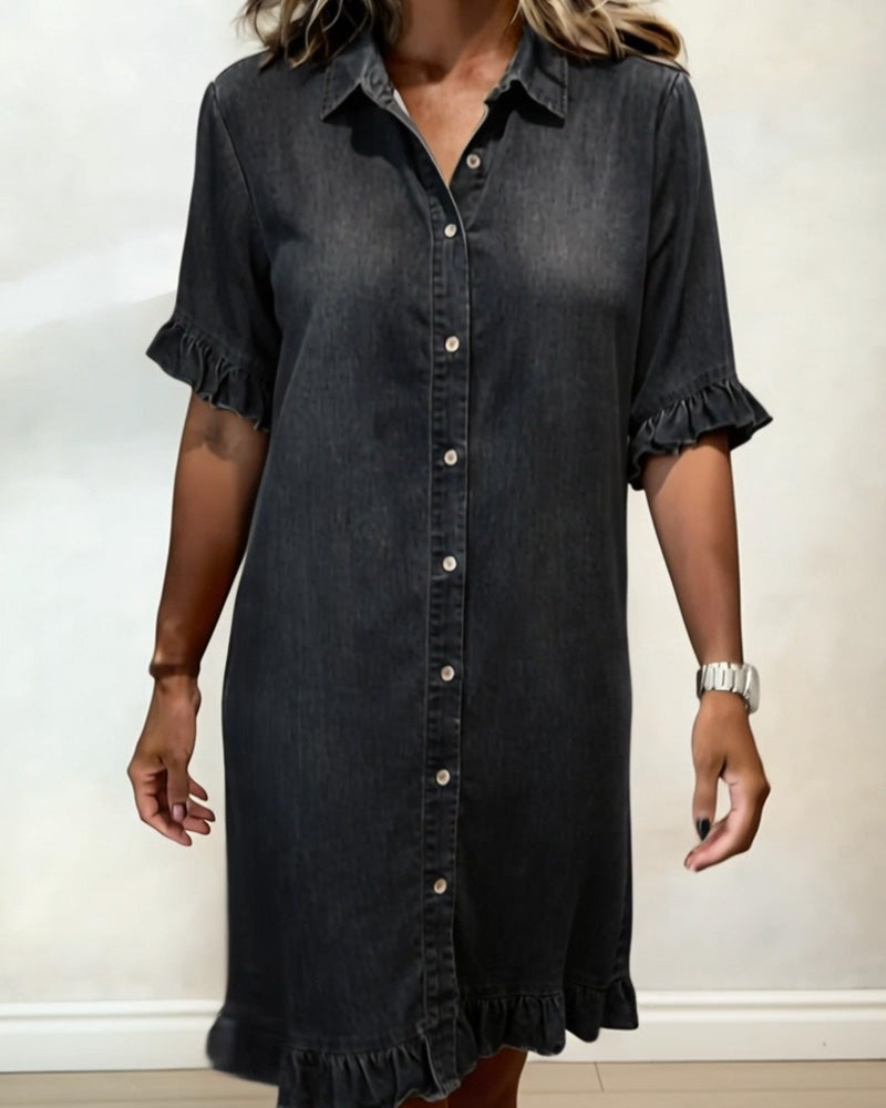 Soft Denim Dress Relaxed Fit Lightweight Casual Style