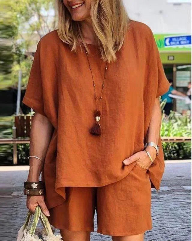 Lightweight Cotton Linen Two Piece Set Casual Comfort