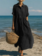 Breathable Cotton Dress Loose Fit Elegant Comfort