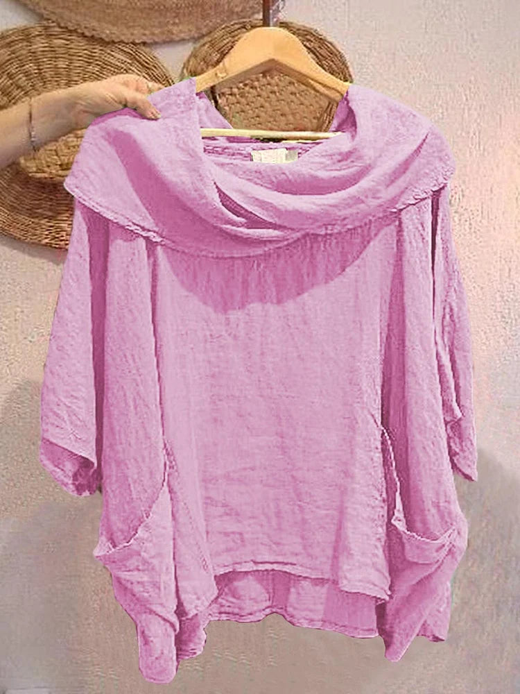 Soft Coral Loose Fit Top Lightweight Comfortable