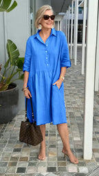 Lightweight Cotton Linen A Line Casual Dress