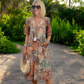 Lightweight Floral Dress Relaxed Fit Knee Length