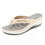 Cushioned Wedge Sandals Women Arch Support Leather