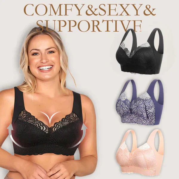 Supportive Lace Wireless Bra Comfortable Breathable Fit