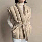 Cherry™ Cozy Belted Wrap Puffer Vest