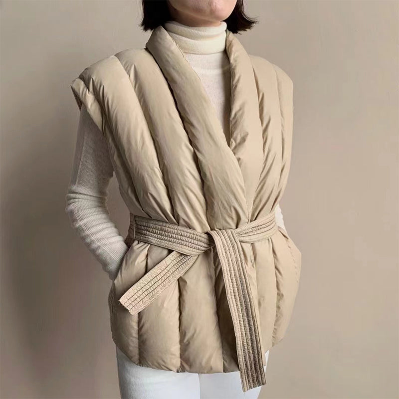 Cherry™ Cozy Belted Wrap Puffer Vest