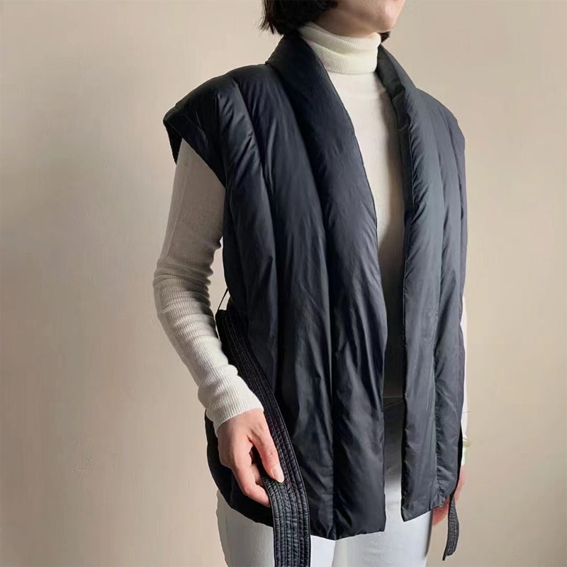 Cherry™ Cozy Belted Wrap Puffer Vest