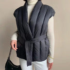 Cherry™ Cozy Belted Wrap Puffer Vest