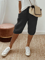 Lightweight Cotton Linen Cropped Pants Relaxed Fit Casual