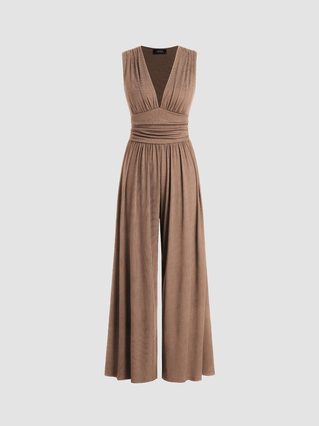 Elegant Sleeveless Wide Leg Jumpsuit V Neck
