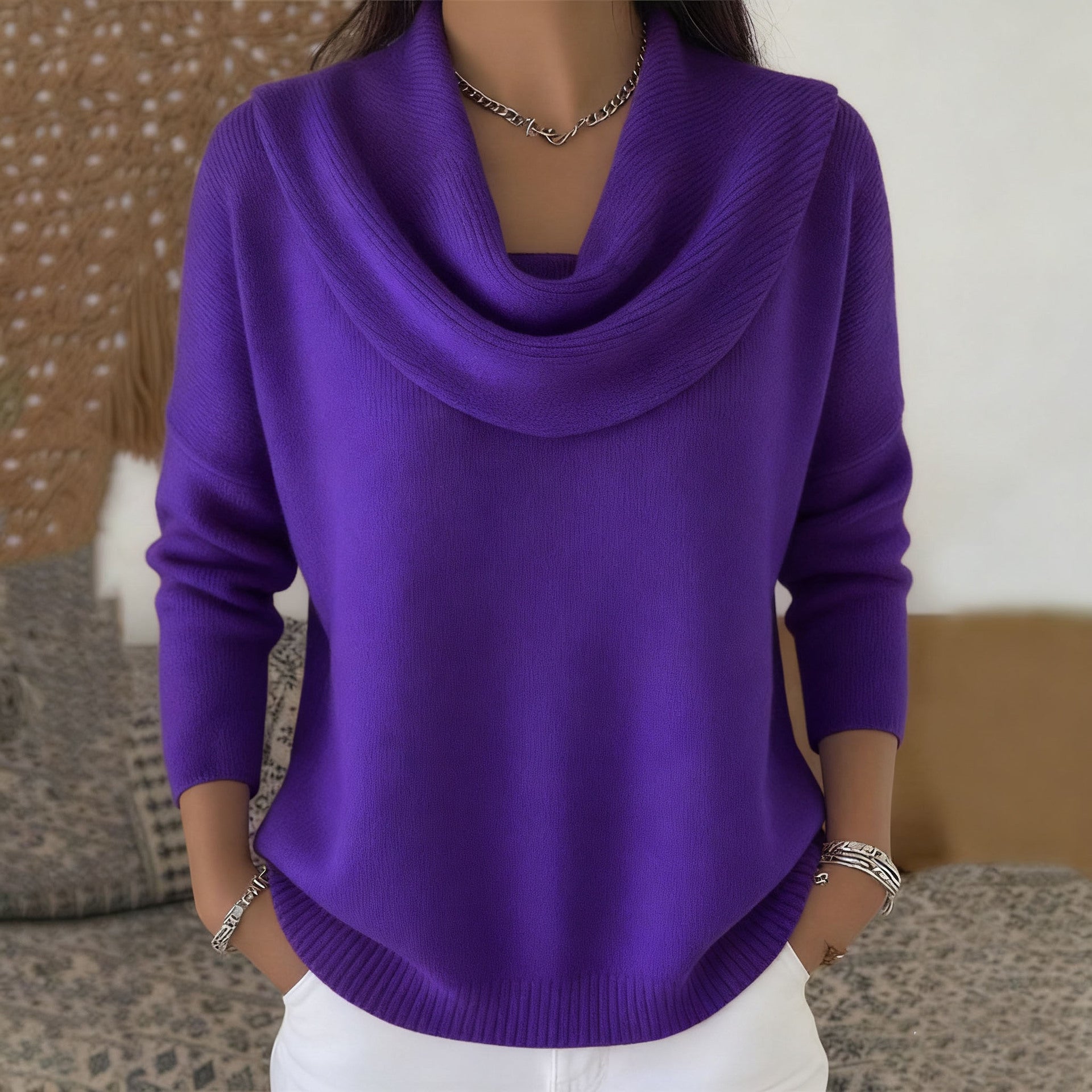 Soft Cowl Neck Sweater