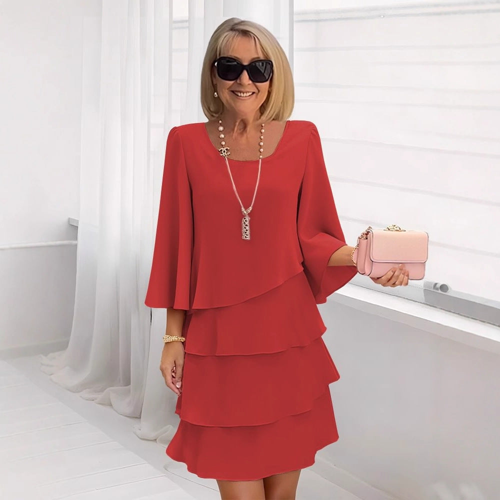 Margaux – Chic Ruffled Midi Dress