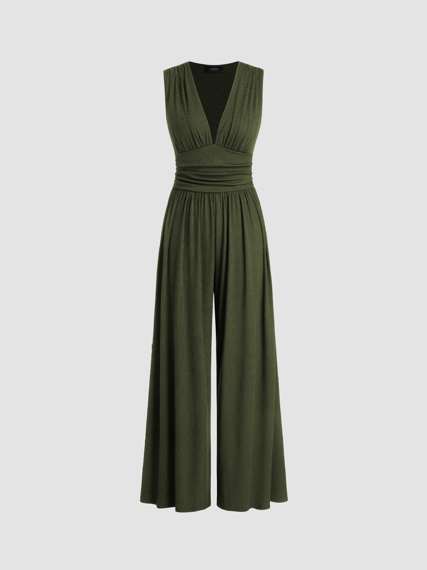 Elegant Sleeveless Wide Leg Jumpsuit V Neck