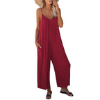 Loose Fit Women's Cotton Blend Jumpsuit Casual Pocket Style