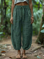 Loose Fit Cotton Drawstring Pants Relaxed Comfort