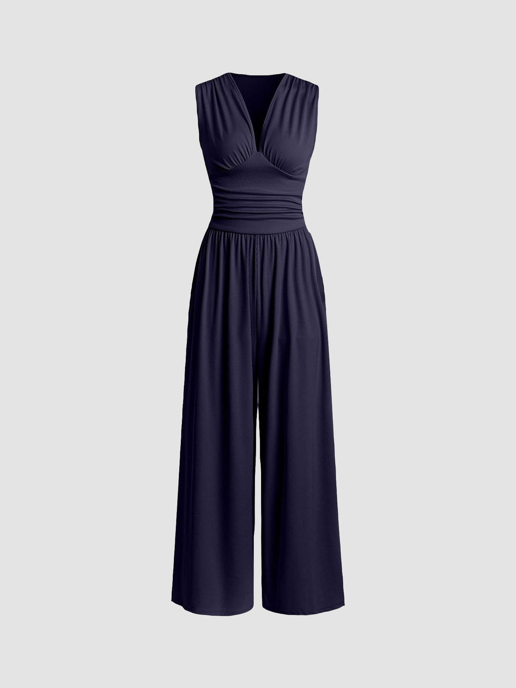 Elegant Sleeveless Wide Leg Jumpsuit V Neck