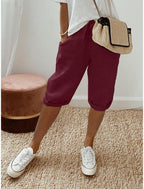 Lightweight Cotton Linen Cropped Pants Relaxed Fit Casual