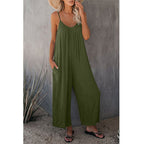Loose Fit Women's Cotton Blend Jumpsuit Casual Pocket Style