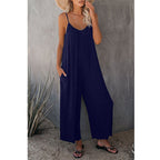 Loose Fit Women's Cotton Blend Jumpsuit Casual Pocket Style