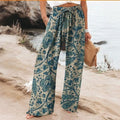 Floral Wide Leg Pants Lightweight High Waist Comfort