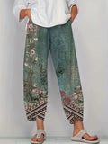 Relaxed Fit Women's Floral Print Wide Leg Pants