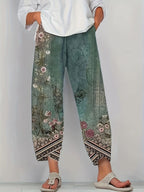 Relaxed Fit Women's Floral Print Wide Leg Pants
