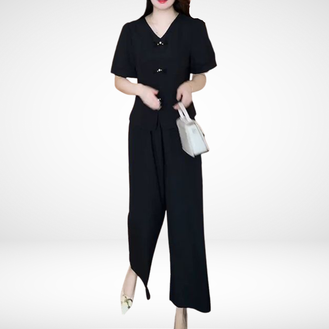 Elsie™ Chic Short-Sleeve Two-Piece Ensemble