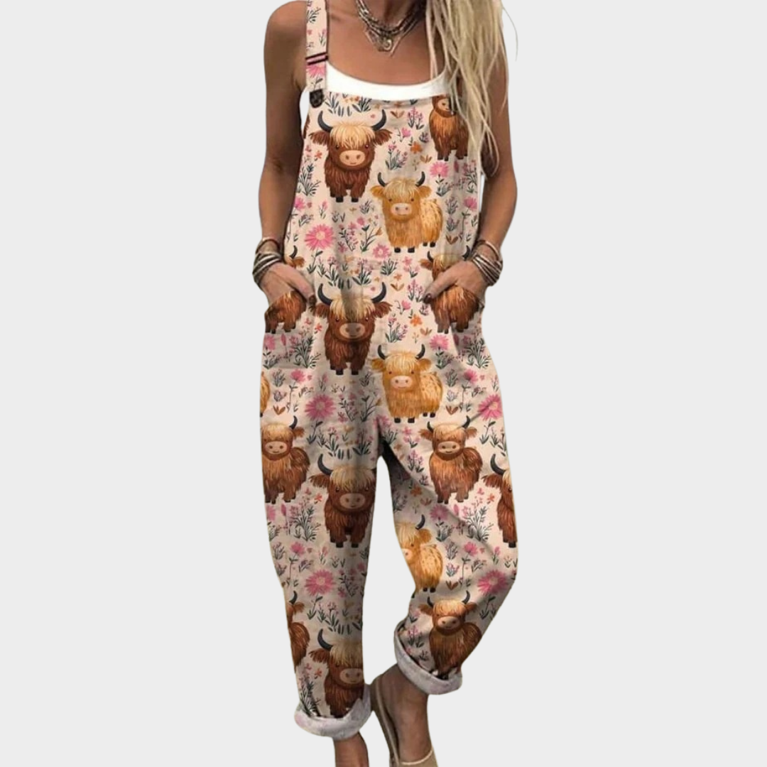 Cozy Printed Overalls