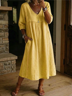 Loose Fit Dress Lightweight Cotton Blend
