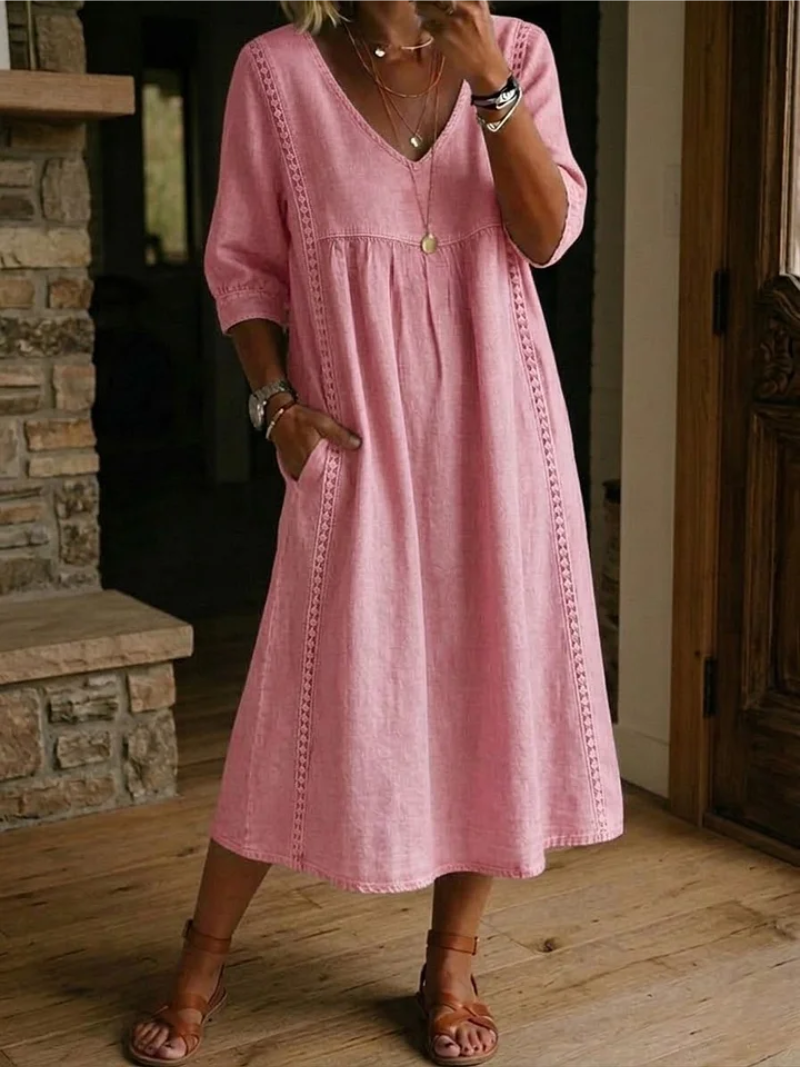 Loose Fit Dress Lightweight Cotton Blend