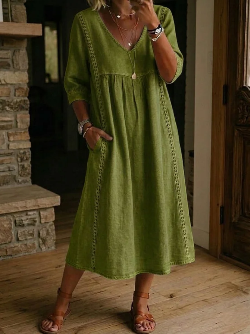 Loose Fit Dress Lightweight Cotton Blend