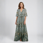 Élodie – V-Neck Long Floral Dress
