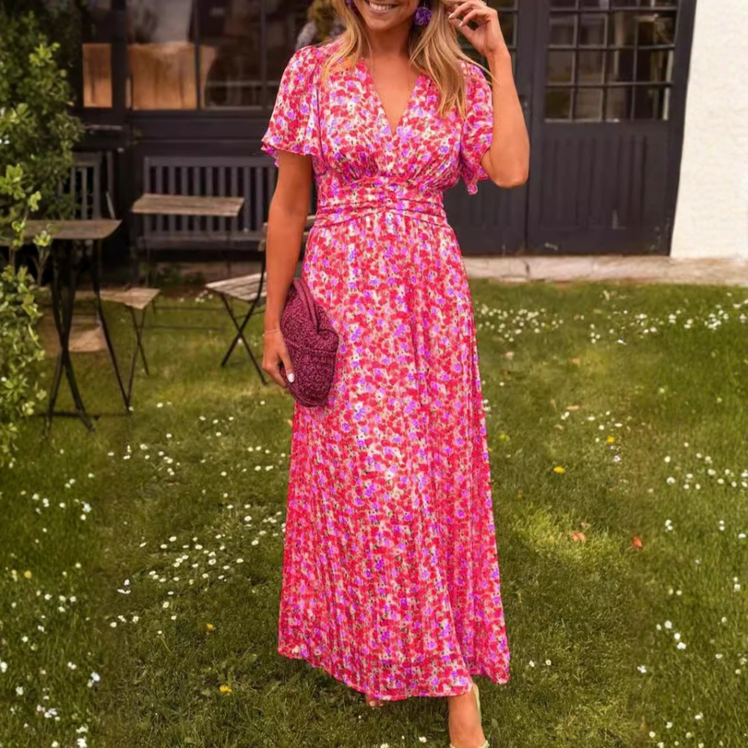 Elina – Elegant Long Floral Maxi Dress