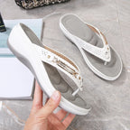 Wedge Heel Women Sandals Metallic Accent Comfortable Fit