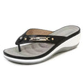 Wedge Heel Women Sandals Metallic Accent Comfortable Fit