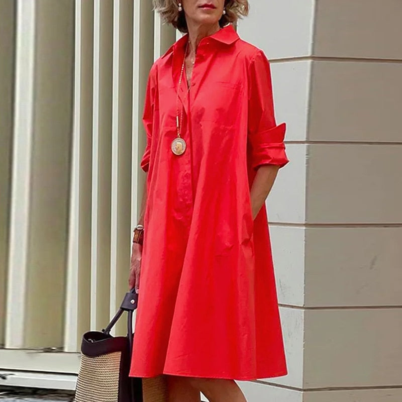 Gradient Green A Line Dress Casual Lightweight Fabric