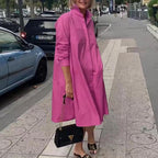 Gradient Green A Line Dress Casual Lightweight Fabric