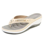 Wedge Heel Women Sandals Metallic Accent Comfortable Fit